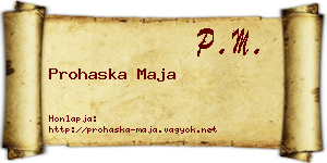 Prohaska Maja névjegykártya